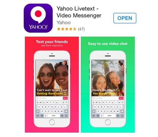 Yahoo Livetext Video Messenger App