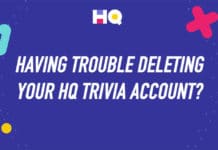 Delete HQ Trivia account