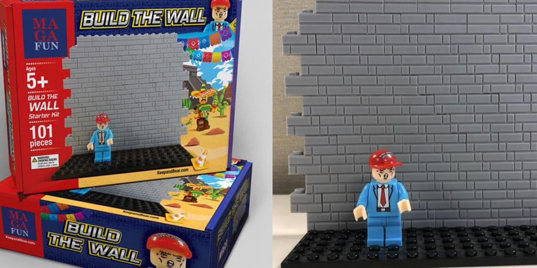 Trump build the wall LEGO toy